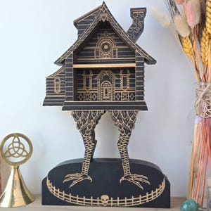 Wood Baba Yaga Hut Shelf | Crystal Shelf | oddities display | crystal storage | crystal shelves |