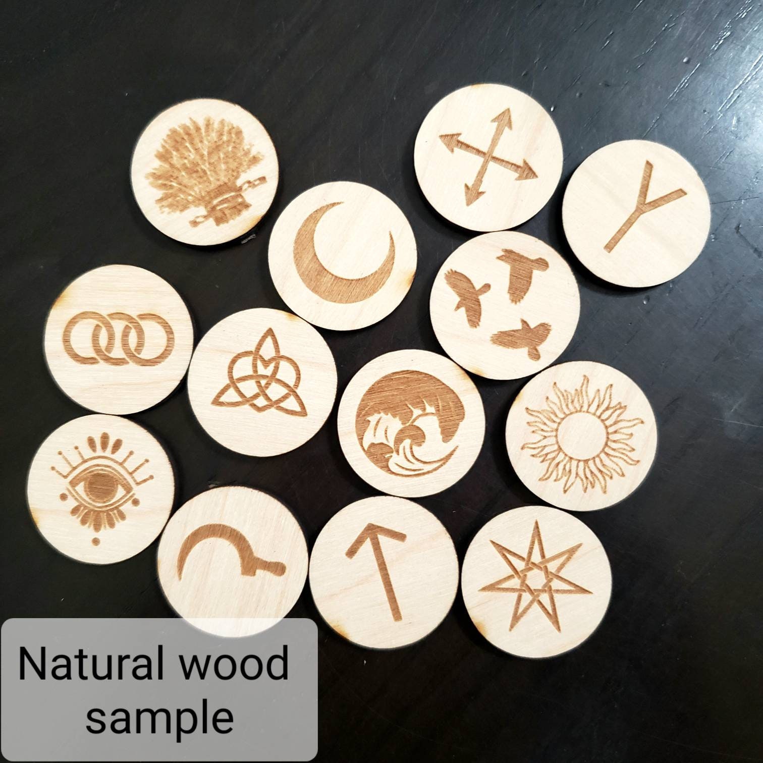 Triple Moon Rune Box 13 Witch Runes Black Painted Wood - Etsy