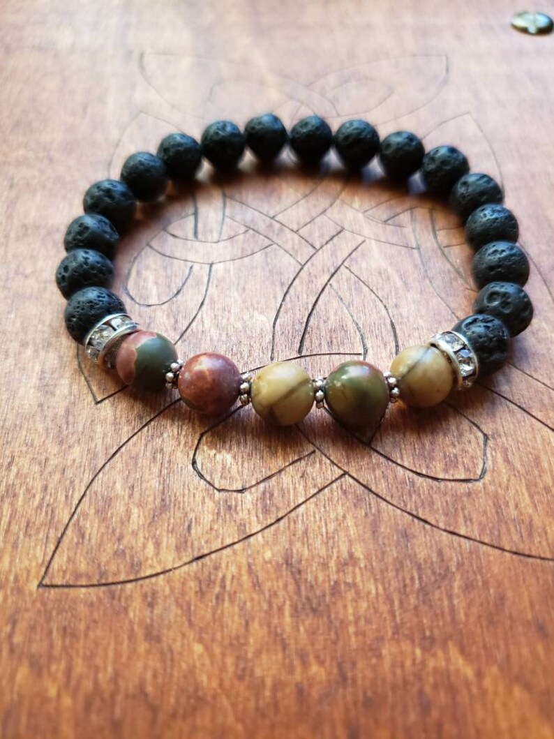 Sacral Chakra bracelet aromatherapy diffuser lava beads image 4