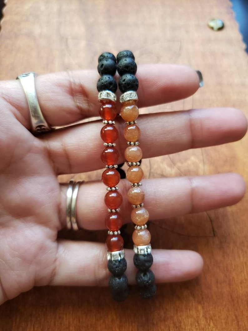 Sacral Chakra bracelet aromatherapy diffuser lava beads image 5