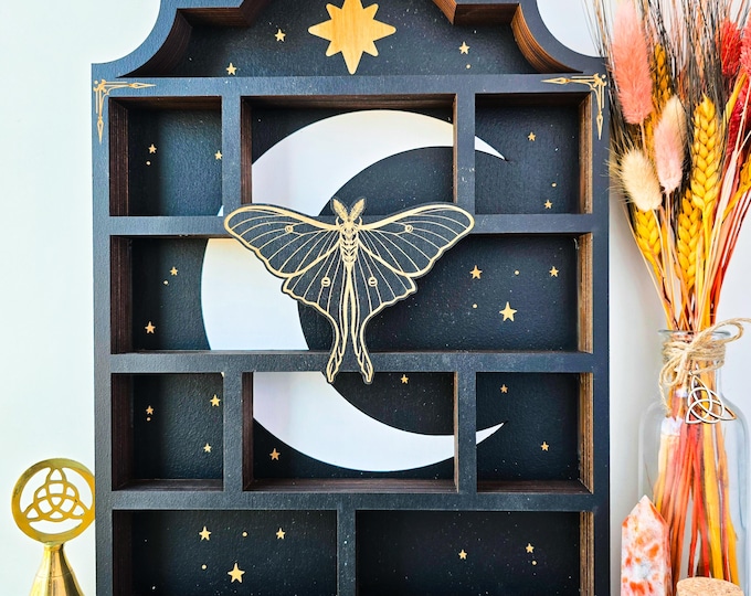 Luna Moth Shelf | Apothecary Cabinet | Crystal Shelf | oddities display | crystal storage | crystal shelves |