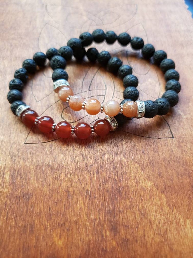 Sacral Chakra bracelet aromatherapy diffuser lava beads image 3