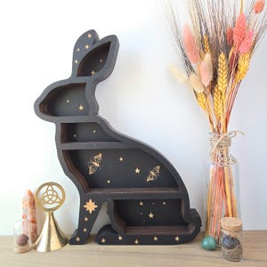 Wood Bunny Shelf | Crystal Shelf | oddities display | crystal storage | crystal shelves |