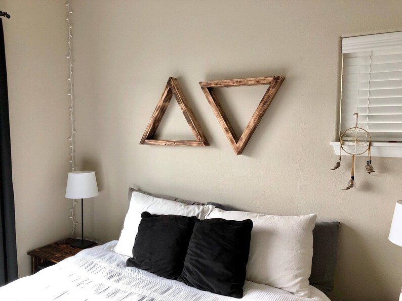 Trangle Shevling Wood Burned Etsy