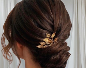 Gold Leaf Bridal Hair Pins: Wedding Hair Accessories