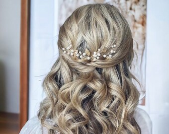 Épingles à cheveux de mariée en perles, pièce de cheveux de mariée en perles, casque de mariée en perles, bijoux de cheveux de mariage en perles, épingles à cheveux de mariage bohèmes épingles à cheveux bohèmes