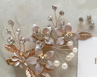 Boho Bridal Hair Vine: Gold Leaf Wedding Hairpiece