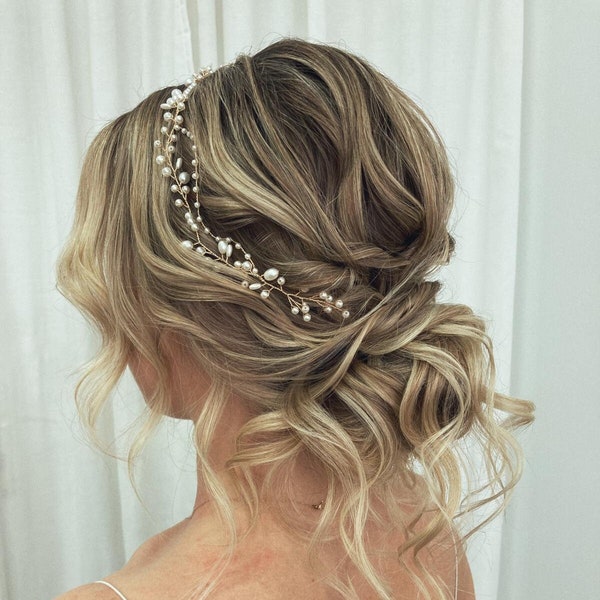 bridal headpiece and earrings
