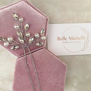 Bridal hair pins crystal Wedding Hair Accessories pearl Wedding hair piece Bridal headpiece pearl Wedding hair pins pearl bridal accessories
