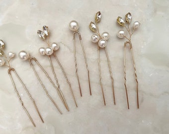 Pearl Bridal Hair Pins: Wedding Hair Piece, Set of 6