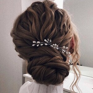 Wedding Hair pins Wedding Hair piece Bridal hair wedding hair Comb pearl Bridal Headpiece Bridesmaid Hair Pins pearl Bridal hair piece image 4