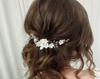 Bridal hair piece Bridal hair vine floral wedding jewelry floral hair piece wedding hair vine floral wedding headpiece floral bridal clip