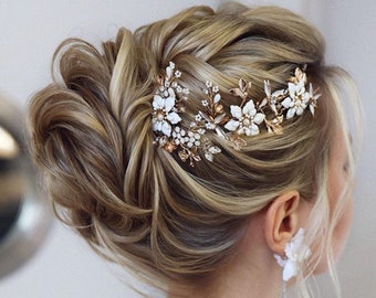 Bridal hair piece wedding hair piece Bridal hair comb gold Wedding hair comb Wedding Hair pins gold Wedding headpiece bridal hair pins