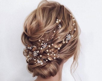 Pieza de pelo nupcial boho Hair Vine floral Wedding Hair vid novia boho pelo vid Bridal Hairpiece deja novia boho pieza de pelo floral