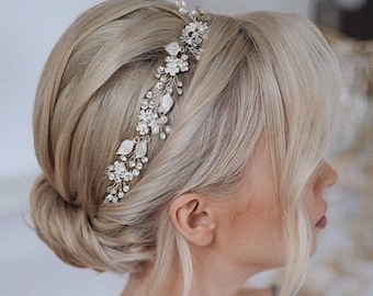 Bridal Hair vine floral bridal hair piece floral Wedding Hair vine floral Bridal Hairpiece pearl floral Wedding Headpiece pearl floral