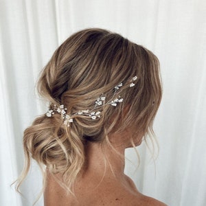 Vintage Pearl Bridal Hair Vine: Ręcznie robiona ozdoba ślubna
