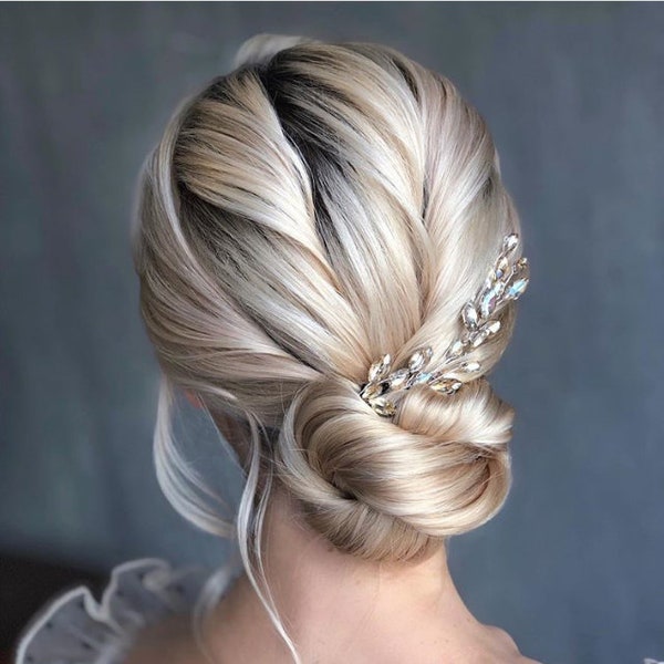 Bridal hair pins bridal hair piece Wedding hair piece crystal Wedding hair comb silver hair pins crystal Wedding hair Comb crystal