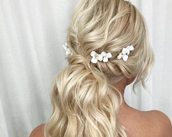 Floral Bridal Hair Comb Flower Wedding Headpiece silver gold