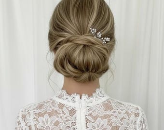 Horquillas de novia con perlas: accesorio para el cabello de boda con efecto de aliento de bebé