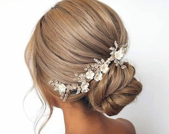 Bridal hair vine floral bridal headpiece floral Wedding hair vine floral Bridal hair accessories floral gold wedding Floral hair vine bridal