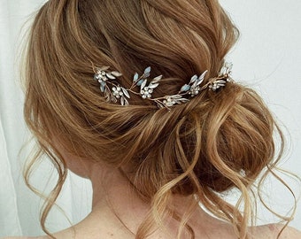 Pezzo per capelli da sposa floreale Tralcio per capelli da sposa floreale Perla per capelli da sposa Pezzo per capelli da sposa floreale Accessori per capelli da sposa copricapo floreale