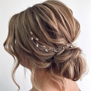 Crystal Bridal Hair Vine: Vintage Wedding Hair Piece, Gold or Silver