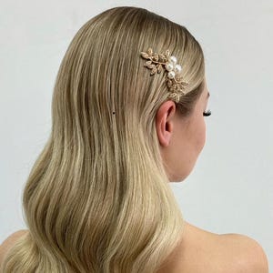 Pearl Bridal Hair Pins: Gold Wedding Hair Accessories silver headpiece crystal