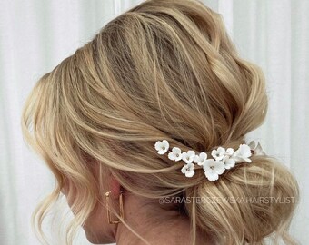 Floral Bridal Hair Comb gold wedding hair comb flower