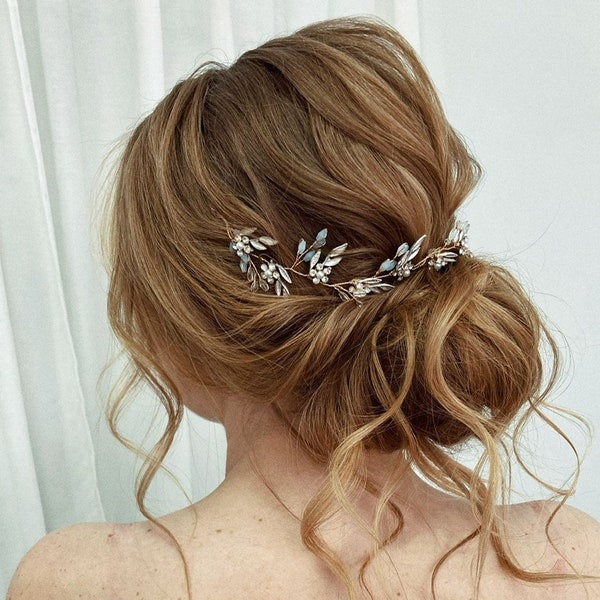 Enredadera de pelo nupcial Enredadera de pelo de boda Pieza de pelo de novia Pieza de pelo de boda Accesorios para el cabello de boda Enredadera de pelo nupcial de cristal Diadema nupcial