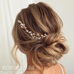 Vintage Bridal Hair Vine: Pearl & Crystal Wedding Hairpiece