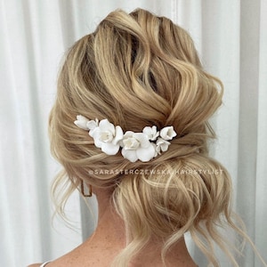 Floral Bridal Hair Clip: Wedding Headpiece, Gold or Silver