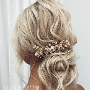 Pearl Bridal Hair Comb: Floral Wedding Hair Piece