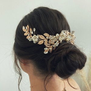 Bridal hair piece floral bridal Hair Vine floral Wedding Hair vine floral Bridal Headpiece leaf wedding headpiece floral wedding jewelry