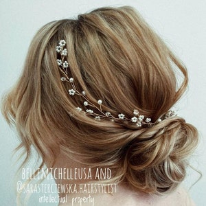 Bridal Hair Vine: Crystal Pearl Wedding Hairpiece