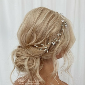 Vintage Bridal Hair Vine: Crystal Opal Floral Wedding Headband