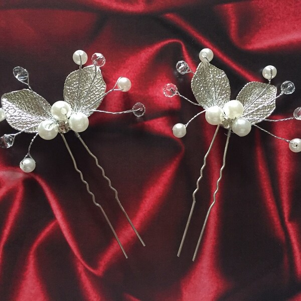 Bridal hair pins pearl bridal hair pins silver bridal hair pins pearl Wedding Head piece gold Wedding hair pins gold Bridal hair piece gold