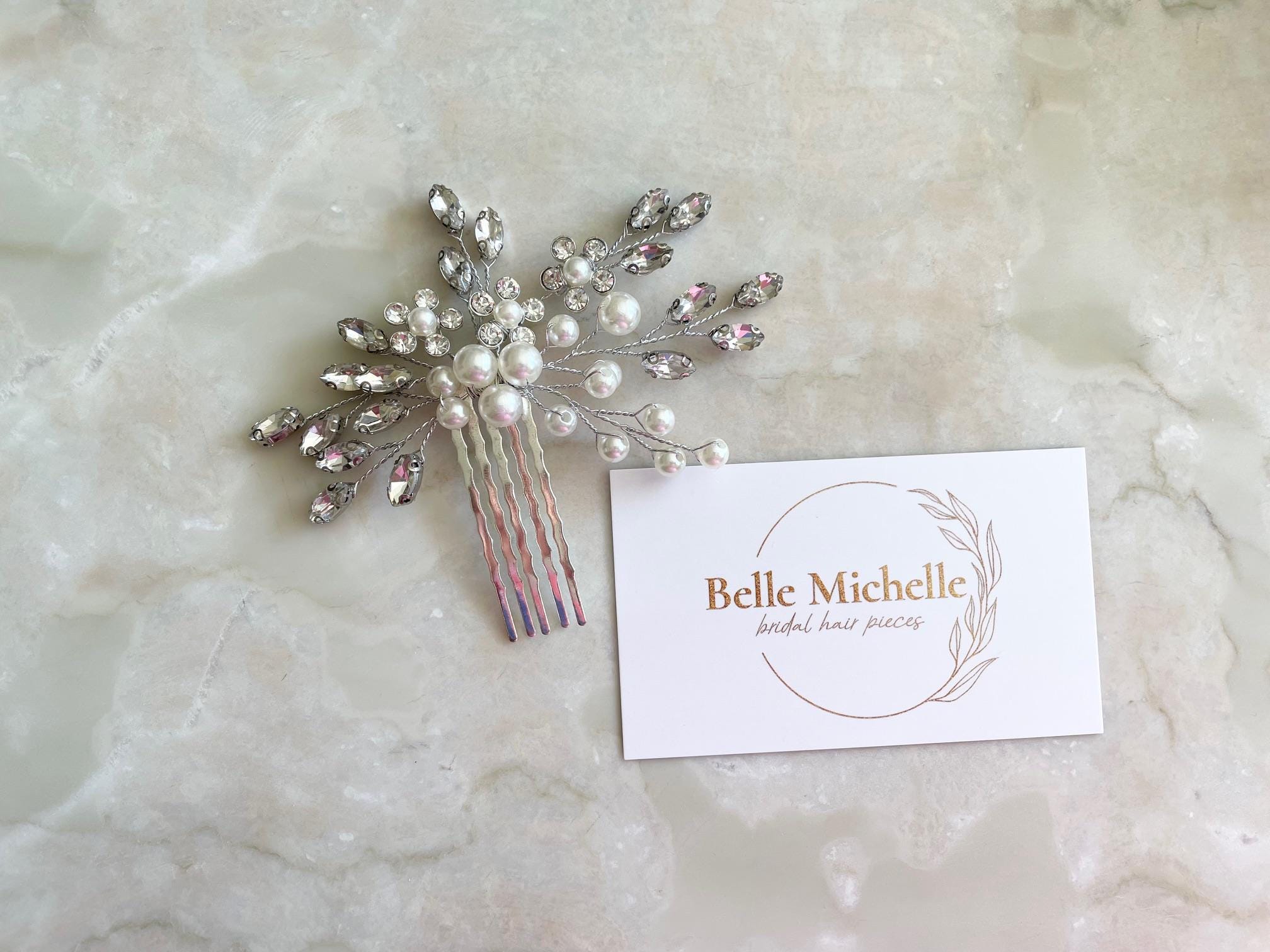 Elegante cristallo matrimonio pettine per capelli copricapo
