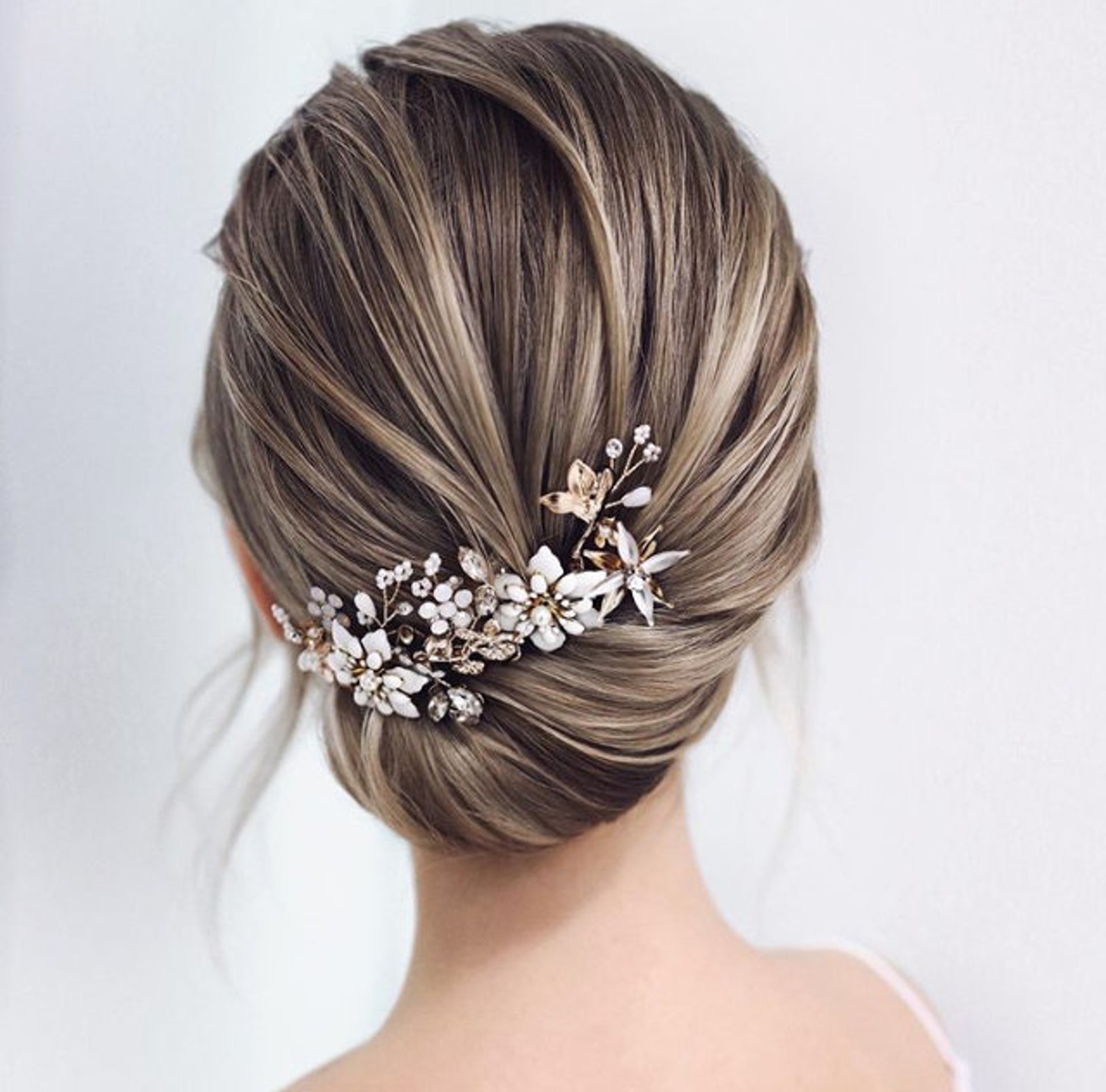 Bridal Hair Piece Floral Wedding Hair Piece Floral Bridal Hair Etsy