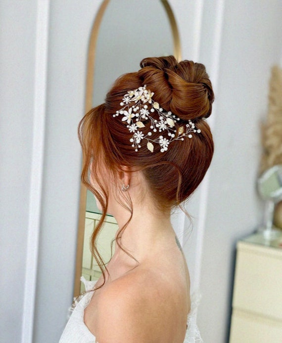 BelleMichelleUSA Bridal Hair Vine Wedding Hair Piece Bridal Headpiece Pearl Hair Vine Wedding Hair Comb Pearl Hair Piece Bridal Hair Accessories