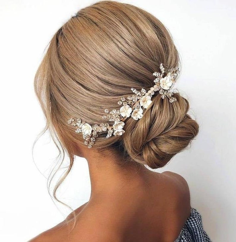 Bridal hair piece flower Bridal hair vine flower Bridal Hair Etsy