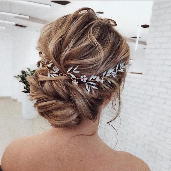 Bridal Hair Vine Bridal Hair Piece Wedding Hair Vine Blue Opal Etsy