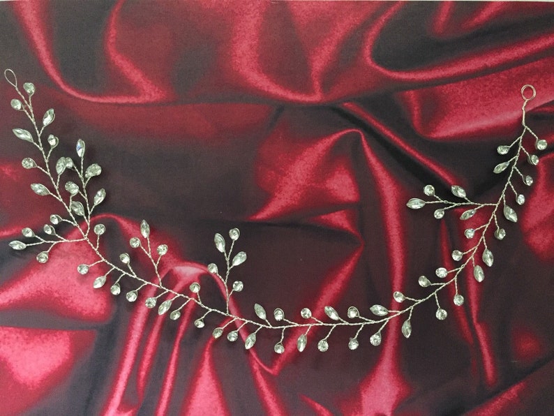 Bridal hair vine silver Bridal hair vine rose gold Bridal hair accessories gold Wedding hair vine rose gold Wedding hair vine crystal