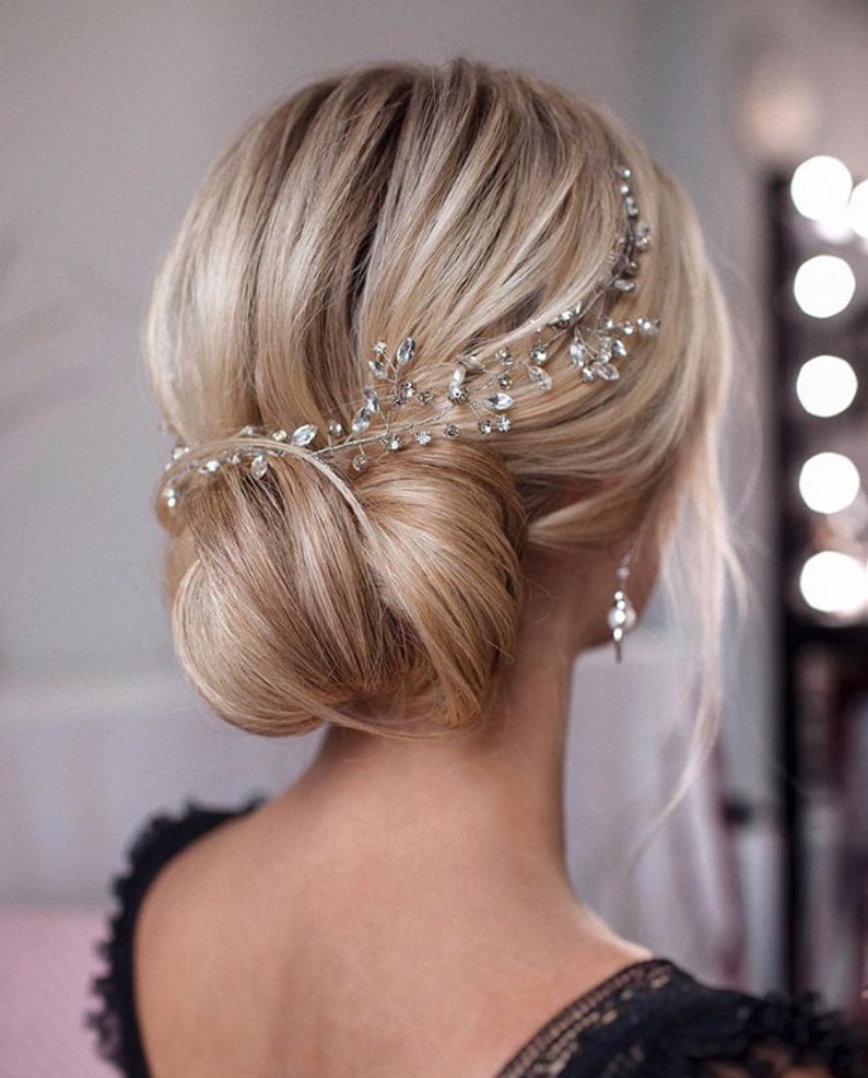 Bridal hair vine silver Bridal hair vine rose gold Bridal hair accessories gold Wedding hair vine rose gold Wedding hair vine crystal