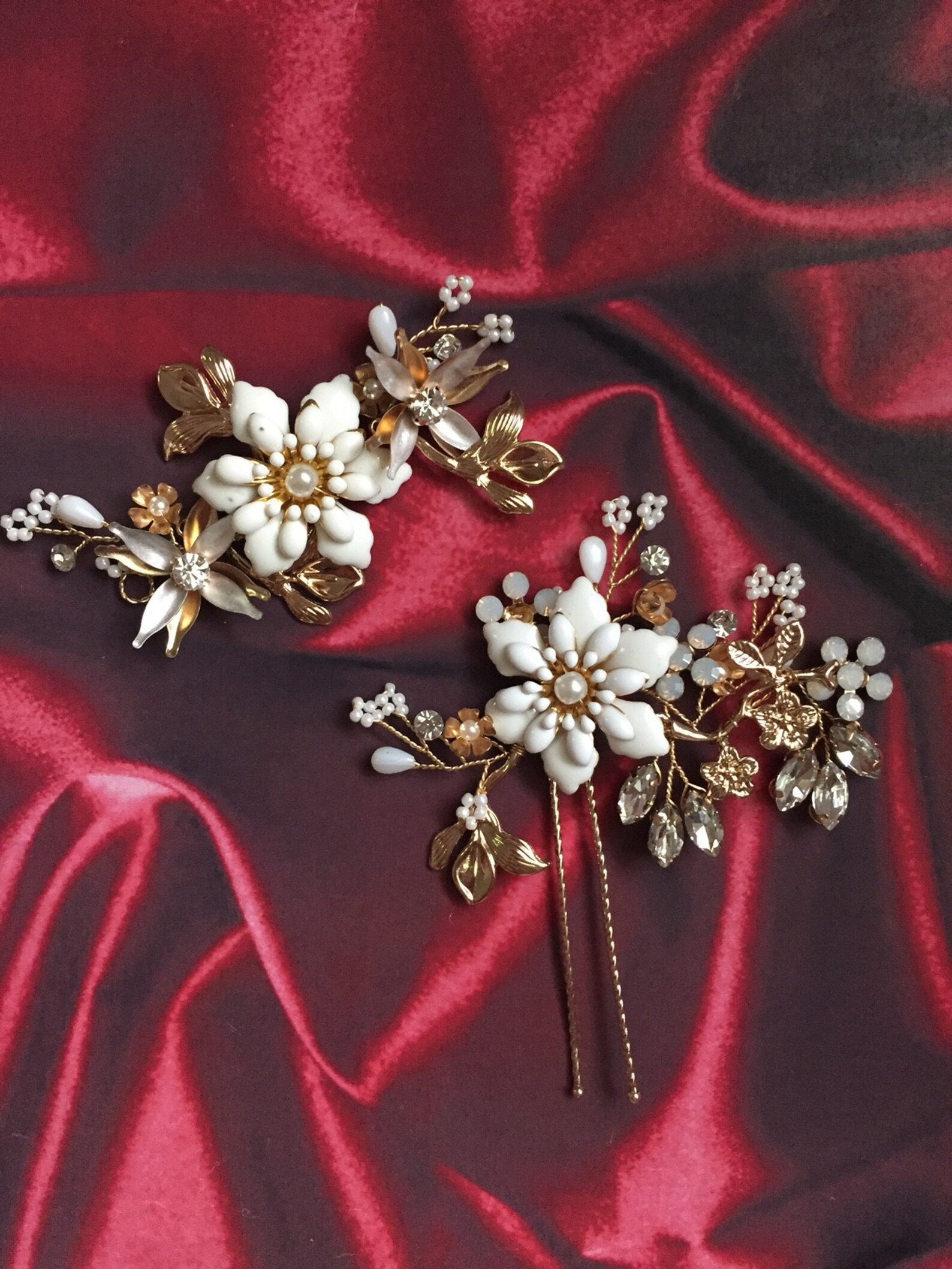 Bridal Hair Piece Floral Wedding Hair Piece Floral Bridal Hair Etsy