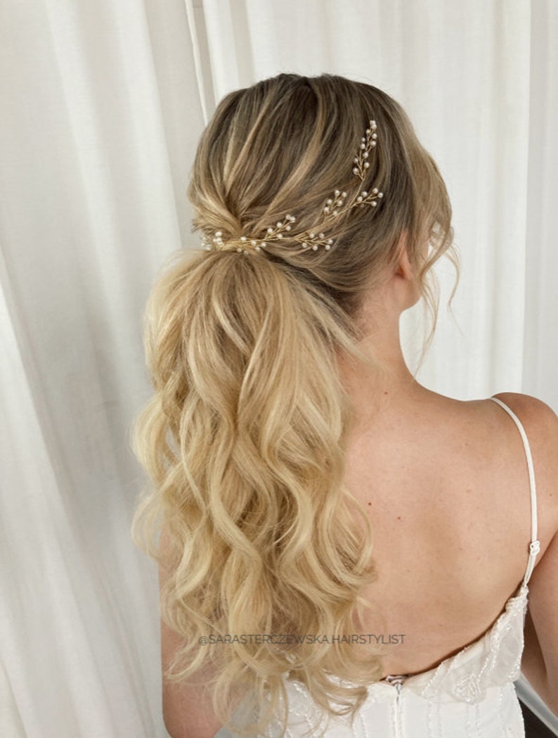 Bridal Hair Piece Pearl Bridal Hair Vine Pearl Bridal Etsy