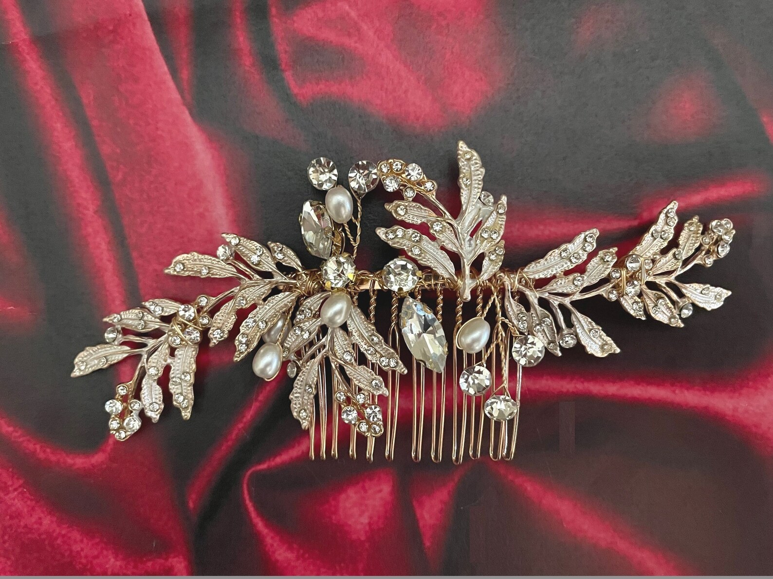 Bridal Hair Piece Rose Gold Bridal Hair Piece Floral Wedding Etsy