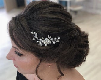 Bridal hair pins Wedding Head piece silver  hair pins pearl Bridal hair pins pearl Wedding hair pins Bridal hair piece Bridesmaid comb