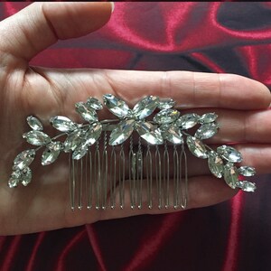 Bridal hair comb crystal bridal hair comb silver Crystal bridal hair piece crystal Hair Comb silver Bridal headpiece crystal image 5