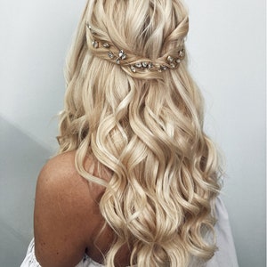Bridal hair piece crystal Bridal hair vine rose gold crystal Bridal hair accessories gold Wedding hair piece rose gold Wedding hair vine image 6