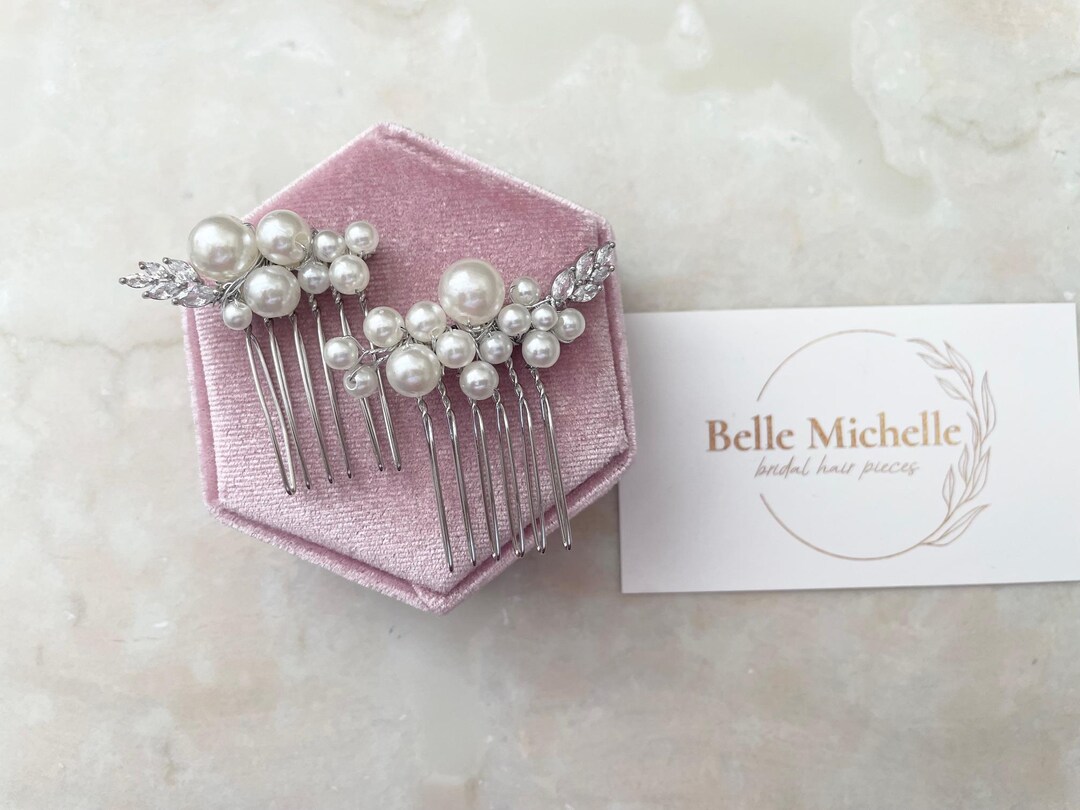 LETSP Wedding Pearl Hair Comb Bride Crystal Headpiece Bridal Rhinestone Hair Clip Hair Accessories for Women and Girls Side Combs (Set of 2) (Type E LETSP Wedding Pearl Hair Comb Bride Crystal Headpiece Bridal Rhinestone Hair Clip Hair Accessories for Women and Girls Side Combs (Set of 2) (Type E